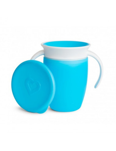 tazas portátiles para bebés tazas de entrenamiento para bebés con dos asas taza de aprendizaje para bebés durante 6 meses 280ml Taza de silicona para niños pequeños Azul 