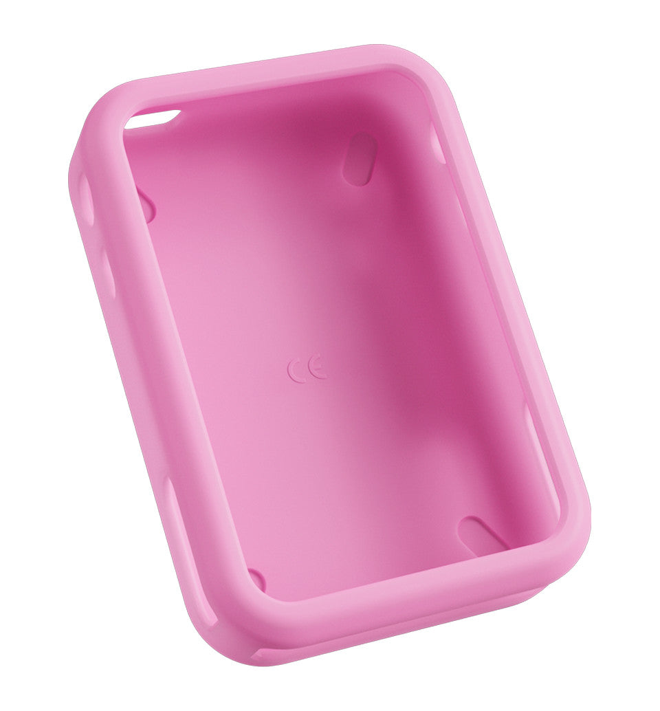 Funda protectora de silicona rosa para Faba+, vista interior vacía