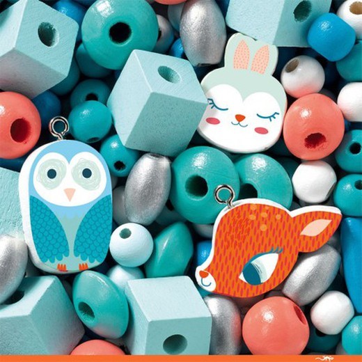 Perlas de Madera Pequeños Animales de Djeco