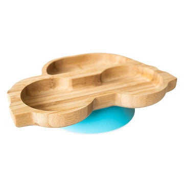 Plato de Bambú Coche Azul de Eco Rascals