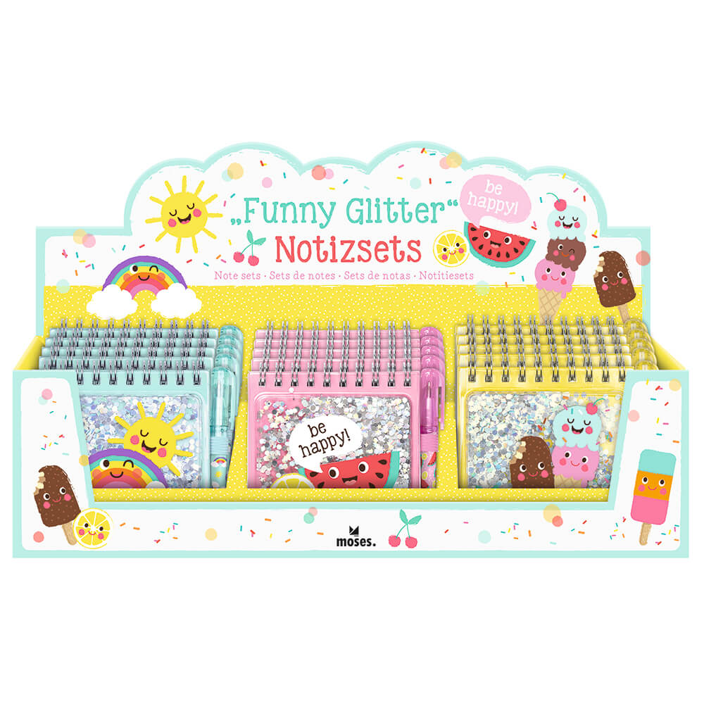 Bloc de Notas Brillante - Be Happy Amarillo Moses