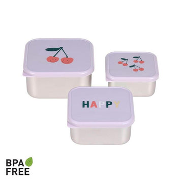 Set 3 Fiambreras Acero Inoxidable Cherry Lässig
