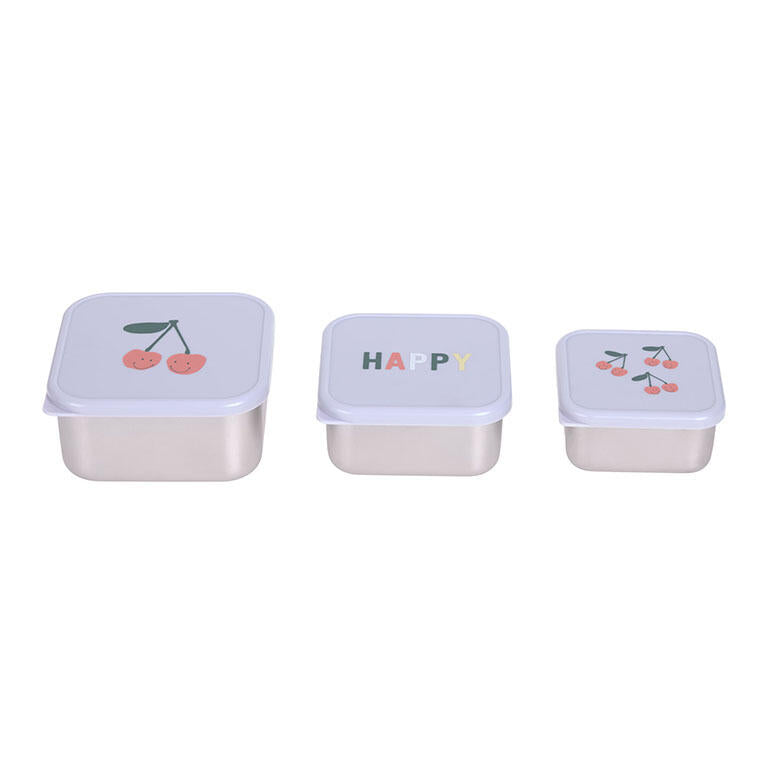 Set 3 Fiambreras Acero Inoxidable Cherry Lässig