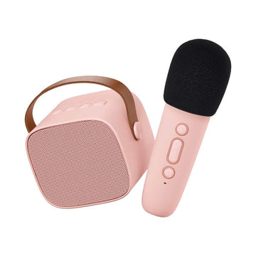 Karaoke Altavoz Bluetooth con micrófono Rosa