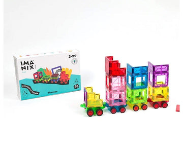 Juego de Construcción Imanix Train con Vagones 38 pzas. Braintoys