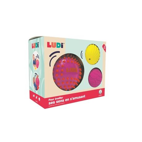 Pelota Sensorial Bicolor Rosa/Amarillo Ludi