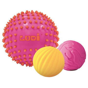 Pelota Sensorial Bicolor Rosa/Amarillo Ludi