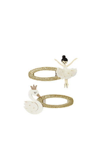 Set de 2 clips Twinkle & Grace: bailarina y cisne