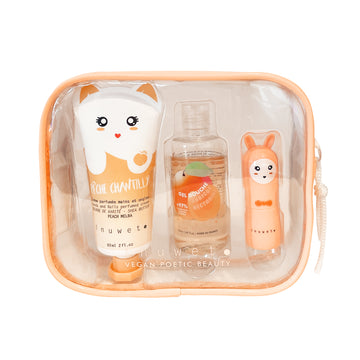 Estuche Coral (Gel de ducha + crema manos + bálsamos labial) Inuwet