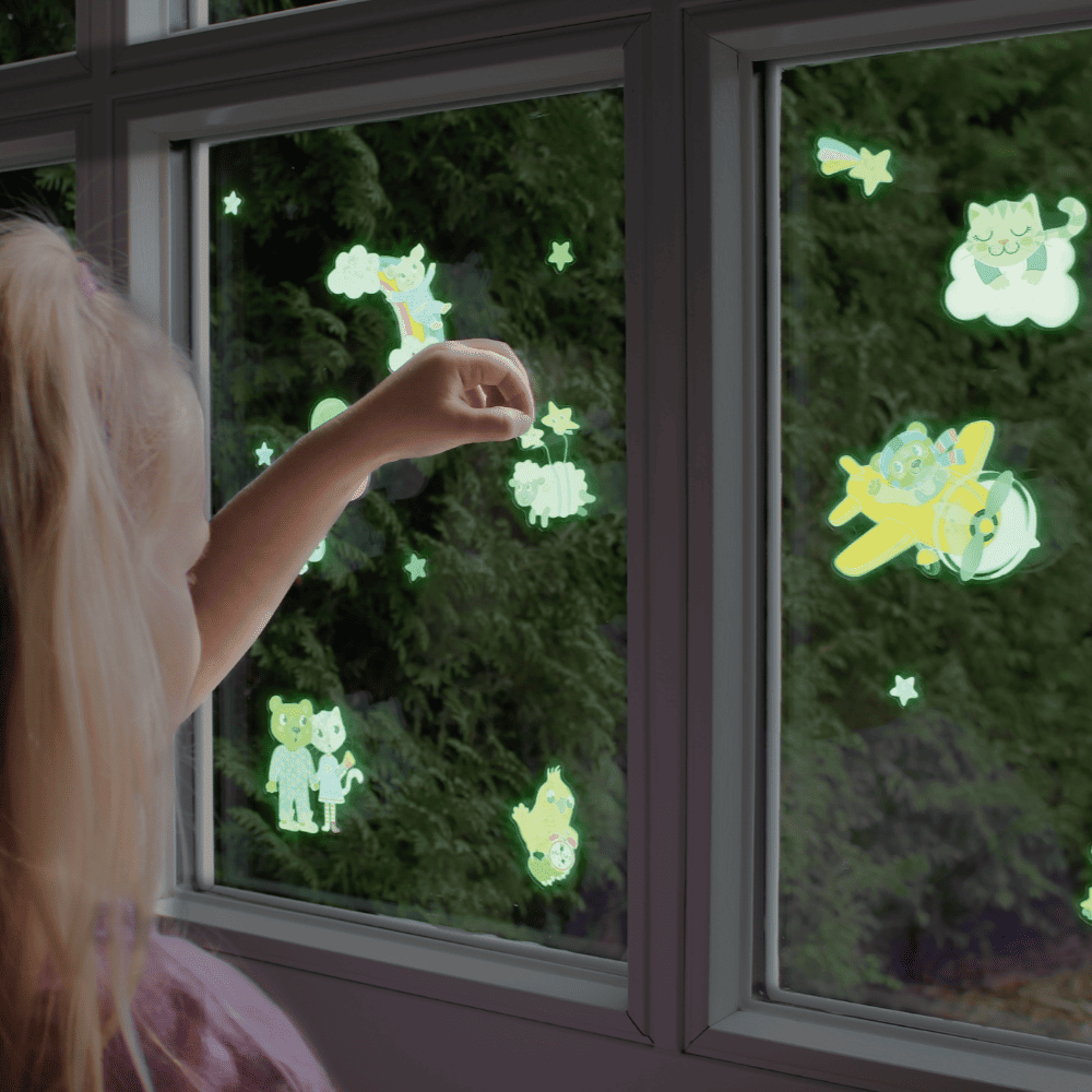 Pegatinas Fluorescentes para Ventana Vamos a la Cama! Moses