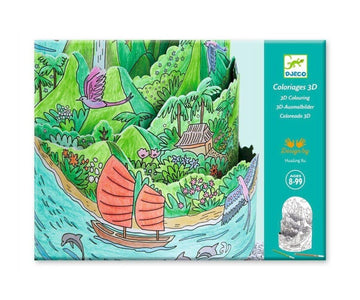 Colorear Diorama En la Cima de la Isla de Djeco