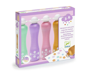 4 Marcadores Puntos Grandes Pearly Djeco