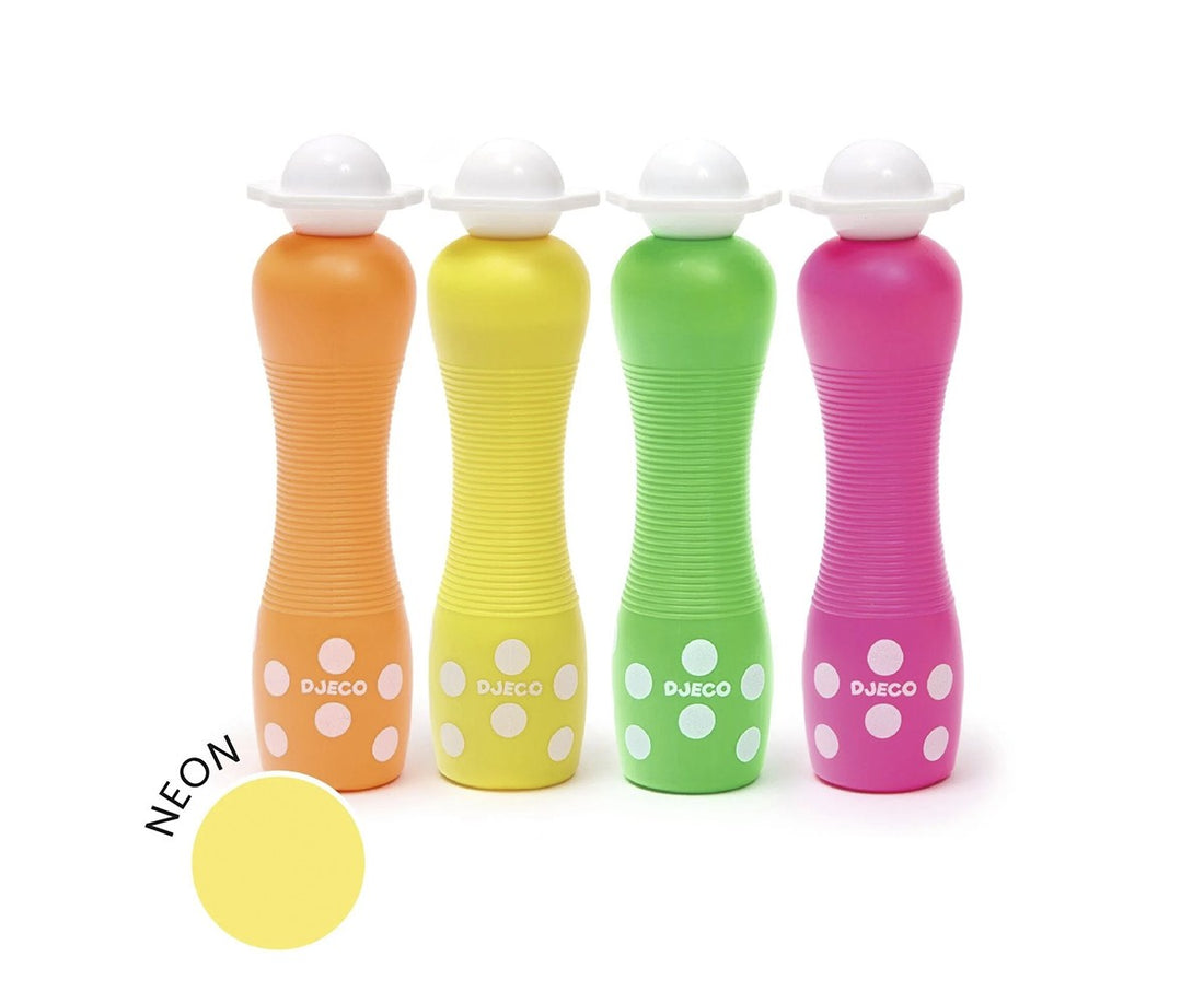 4 Marcadores Puntos Grandes Neón Djeco
