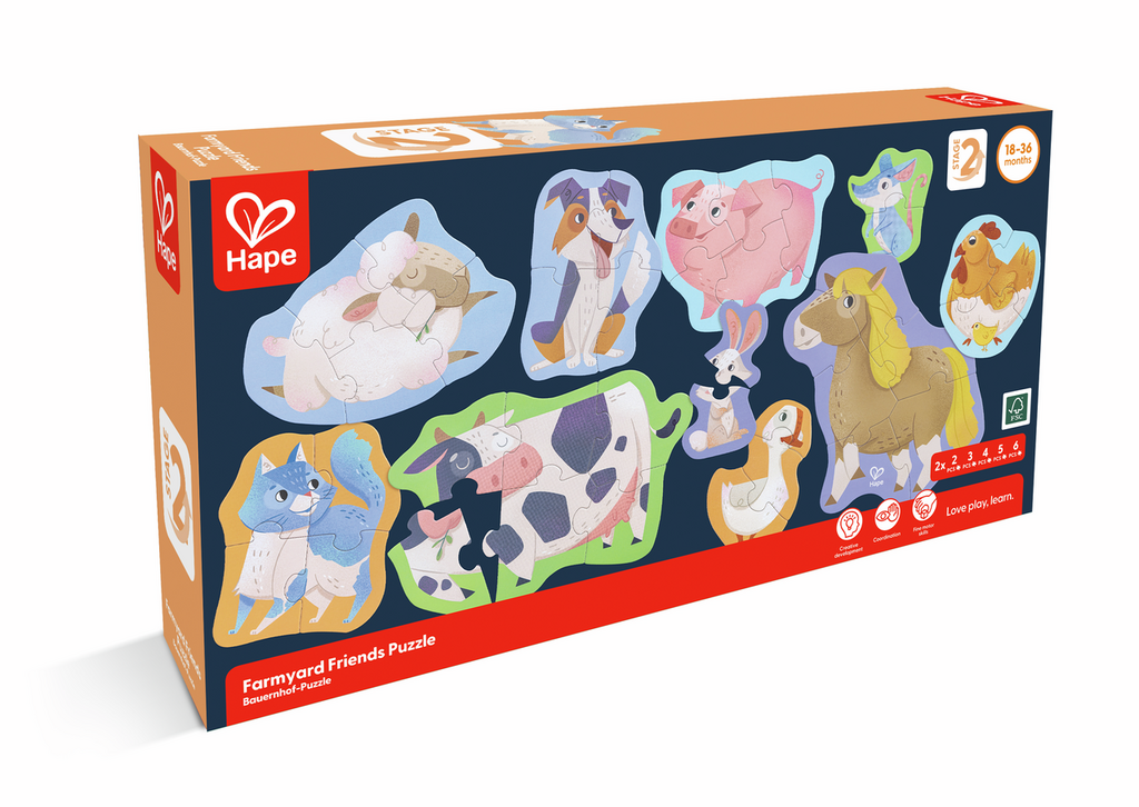 Puzzle Amigos de la Granja Hape