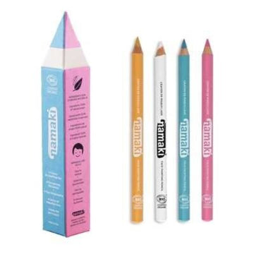 Set de 4 Lápices Finos Maquillaje (Amarillo, Rosa, Turquesa, Blanco) Namaki