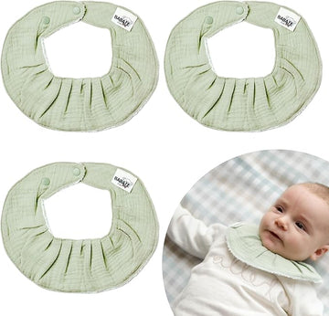 Babero algodón monocolor Verde Pack 3 Babaté Kids