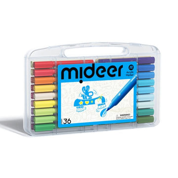 Rotuladores Acrílicos con Punta de Pincel en Maletín (36 colores) Mideer