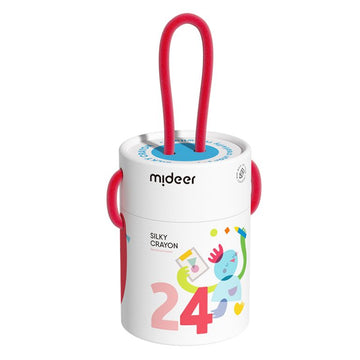 Cubo de Crayones de Secado Rápido, Suaves y Lavables (24 colores) Mideer