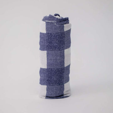 Muselina Bambú Blue Plaid de Little Unicorn 120x120