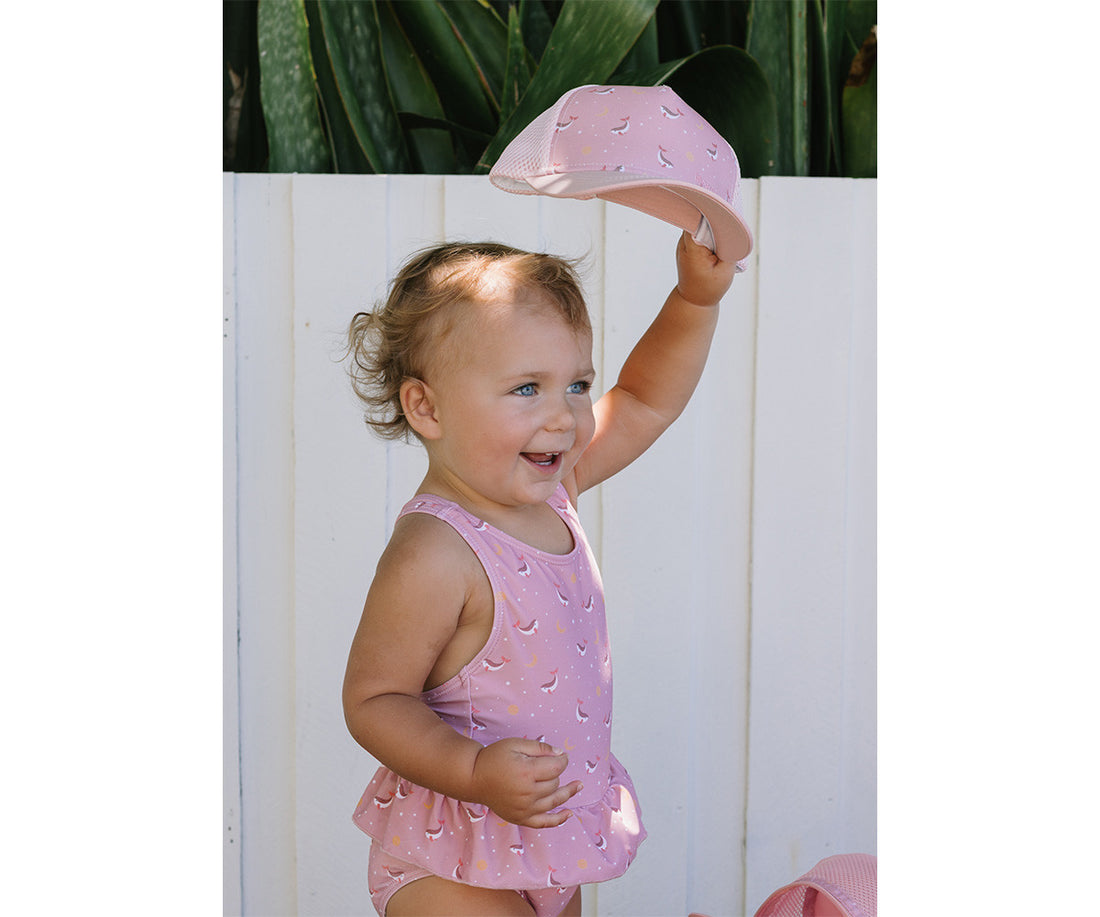 Bañador Cruzado con Volantes Whale Pink S (2-3 años)