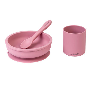 Set de Alimentación Silicona 3 Piezas Rosa Saro