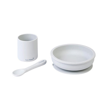 Set de Alimentación Silicona 3 Piezas Gris Saro
