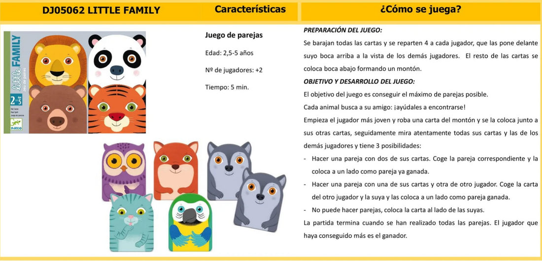 Juego de cartas Little Family de Djeco