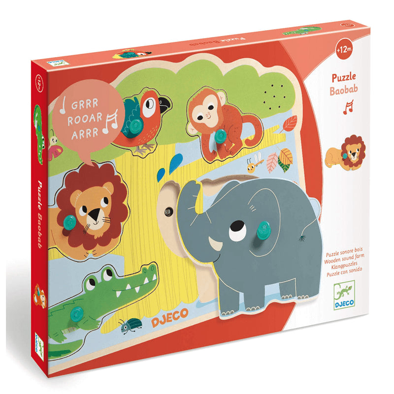 Puzzle Encajable con sonido - Baobab de Djeco