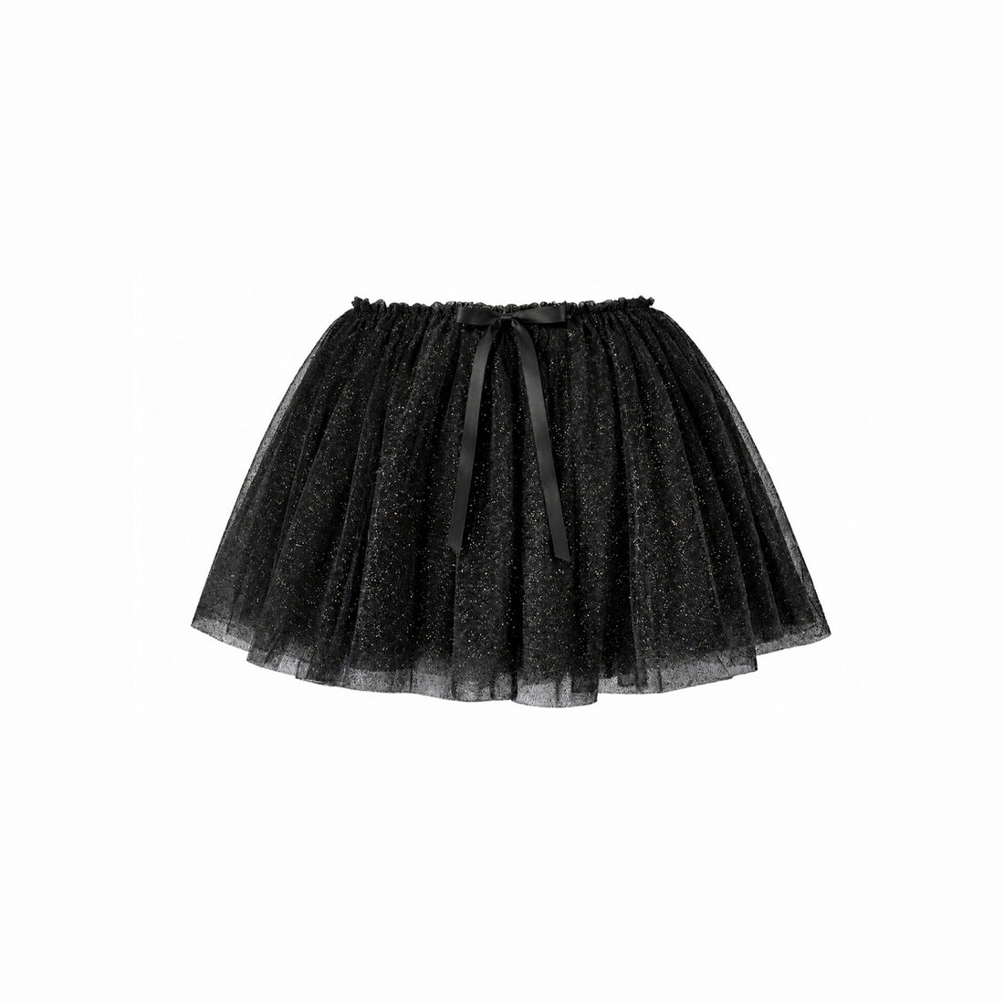 Falda tutú Sue negra con cintura fruncida.