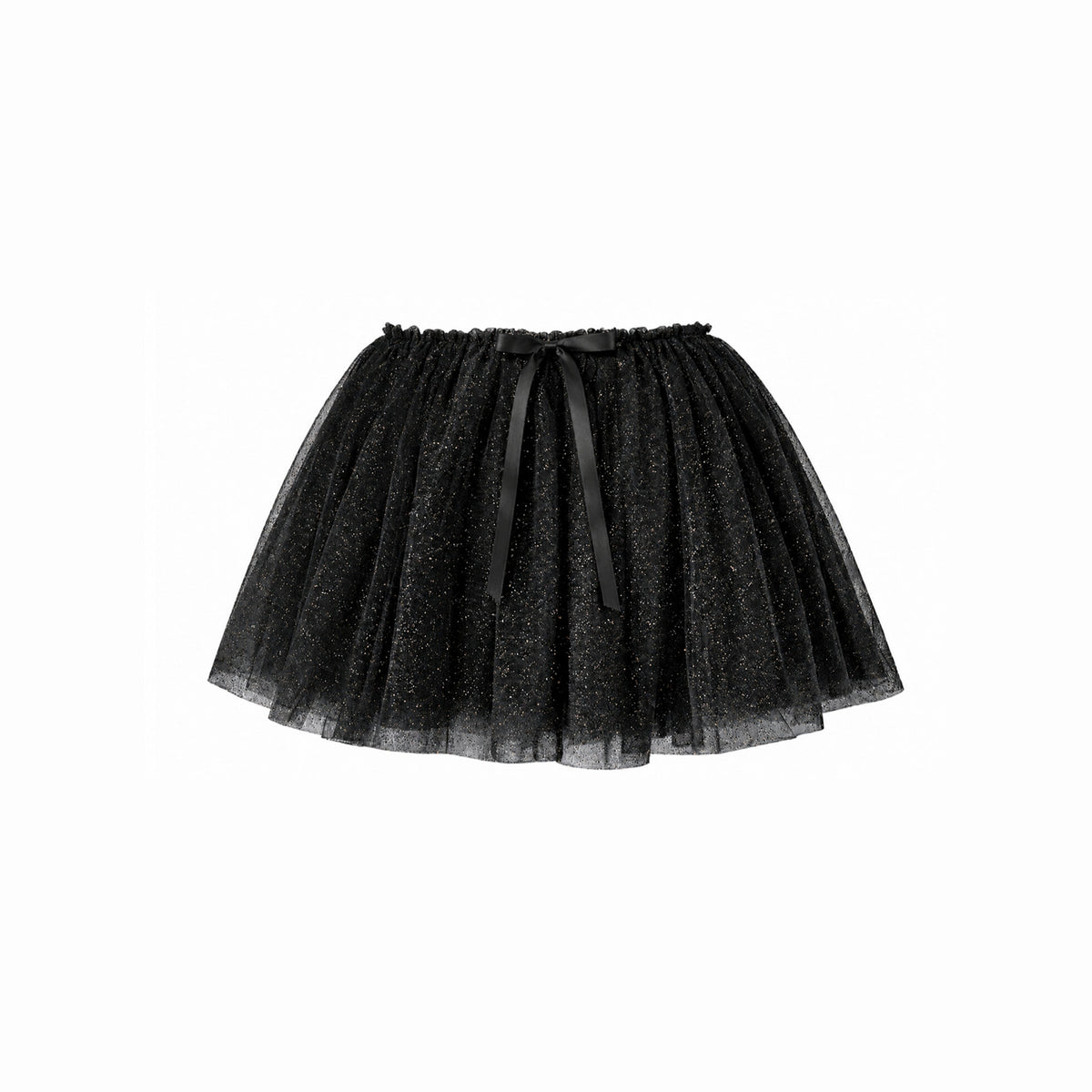Falda tutú Sue negra con cintura fruncida.