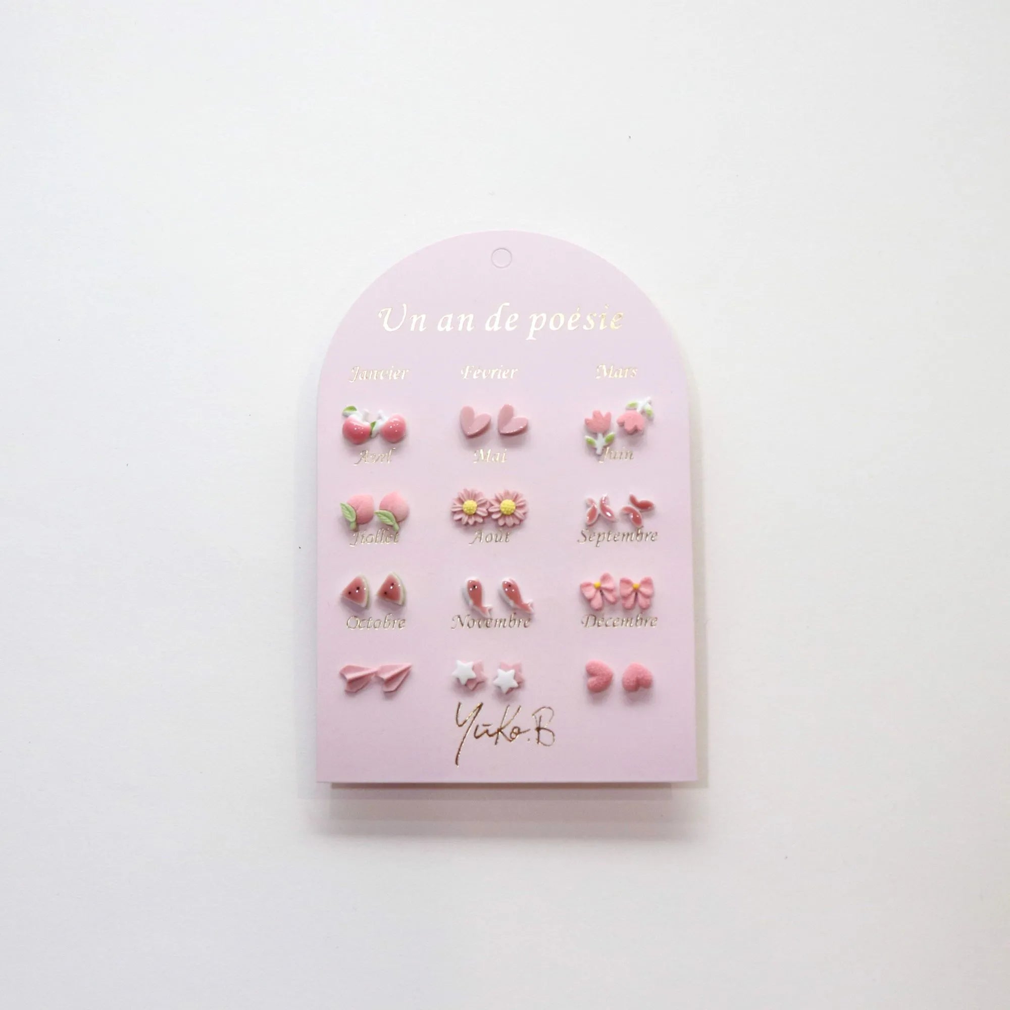 12 pares de pendientes Rosa YB