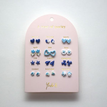 12 pares de pendientes Azul YB