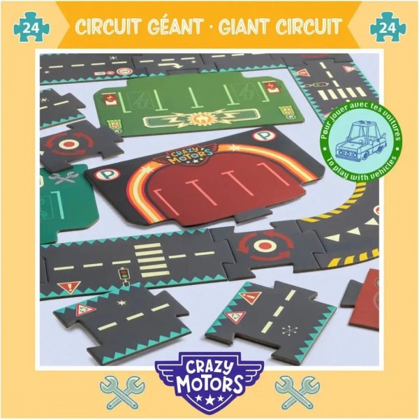 Crazy Motors Circuit de Ville - Puzzle Gigante Djeco