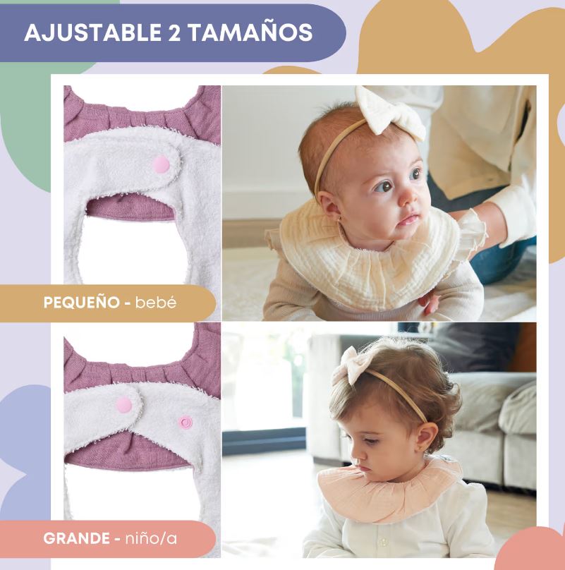Babero algodón crudo Pack 3 Babaté Kids