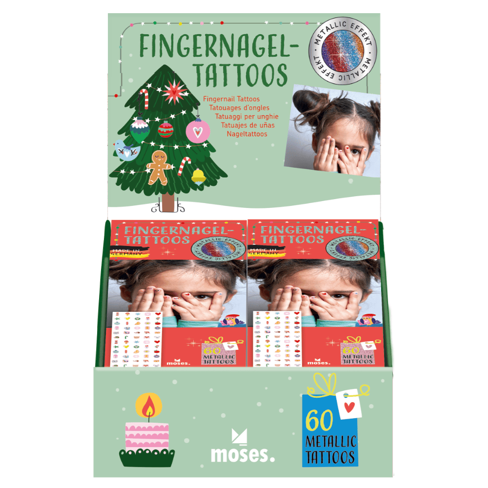 Tatuajes de uñas de Navidad  Moses