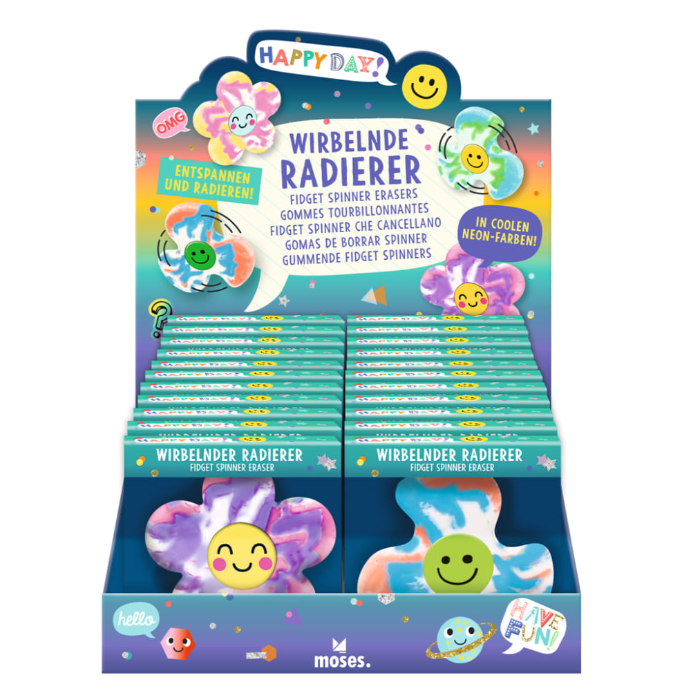 Goma de borrar spinner Happy Day Moses