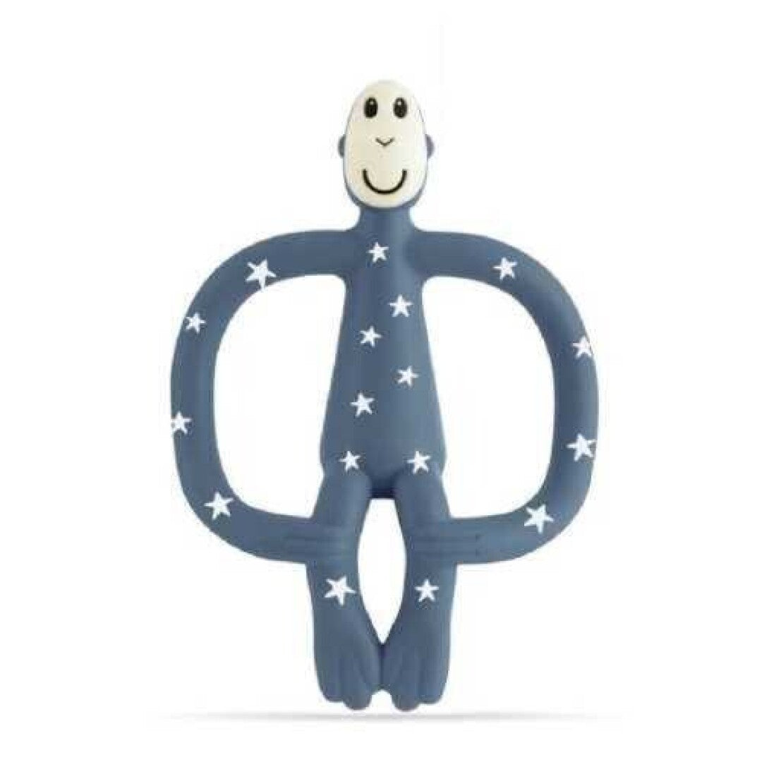 Mordedor Matchstick Monkey azul marino con estrellas blancas
