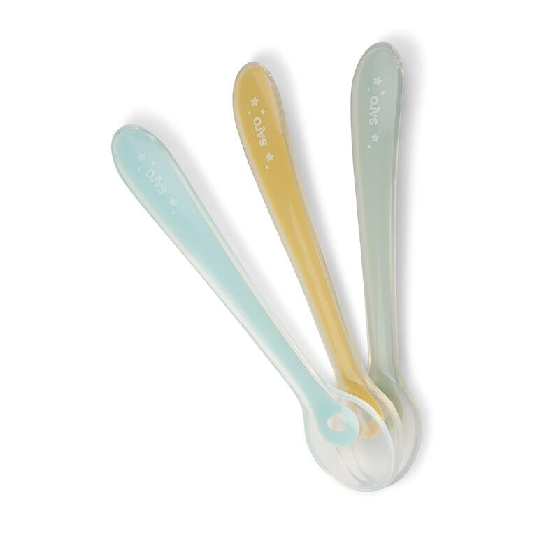 Set 3 Cucharas Silicona Menta de Saro