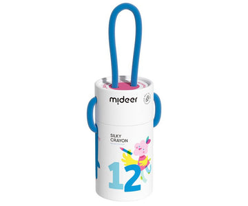 Cubo de Crayones de Secado Rápido, Suaves y Lavables (12 colores) Mideer