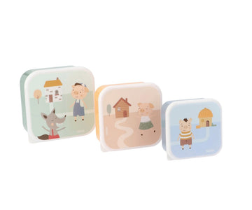 3 Cajas Almuerzo Los Tres Cerditos