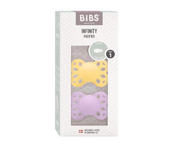 Pack 2 Chupetes Bibs Infinity Simétrica Pale Butter/Violet Sky 0-6m