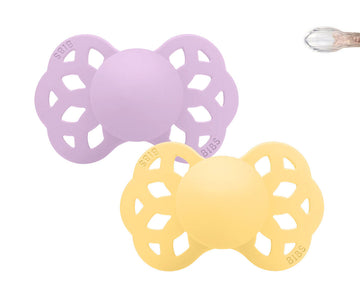 Pack 2 Chupetes Bibs Infinity Simétrica Pale Butter/Violet Sky 6-18m