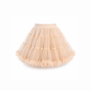 Falda Maybelle en tono rosa claro con capas y volantes de tul.