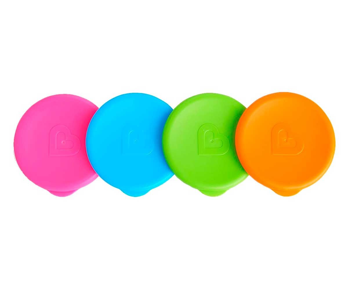Cuatro tapas Miracle 360 en rosa, azul, verde y naranja