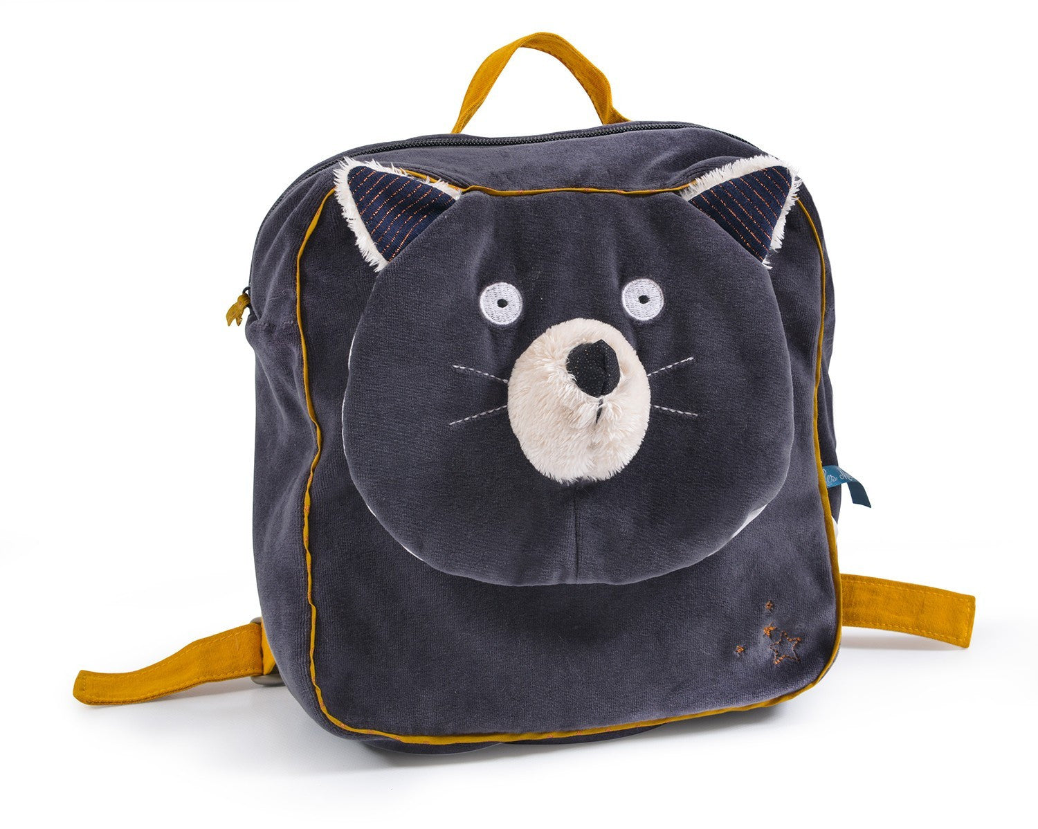 Mochila gato gris Alphonse Moustaches de Moulin Roty