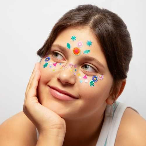 Pegatinas para cara Flower Omy