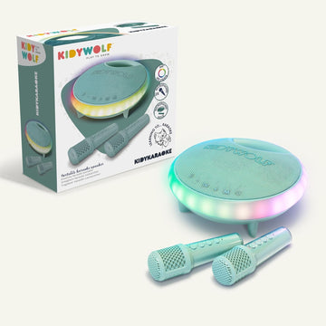 KidyKaraoke Verde - Altavoz y microfónos portátil KIDYWOLF