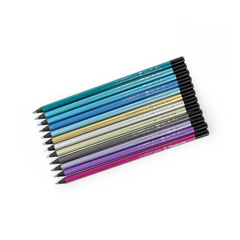 12 Lápices de Colores Metalizados Cométes Filantes De Moulin Roty