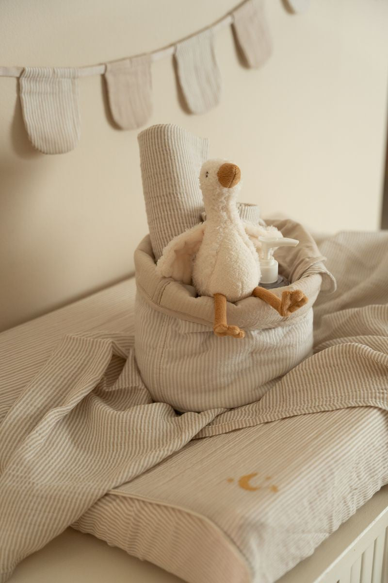 Muselina 120x120 Tejido Muslin Puro Beige Suave Little Dutch