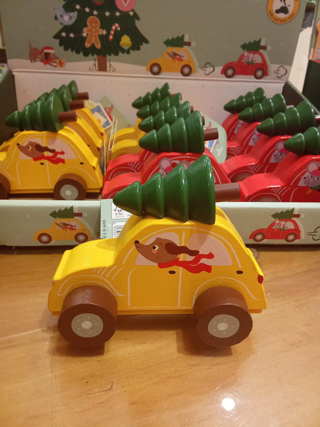 Coche de madera con fricción de  Navidad  Moses